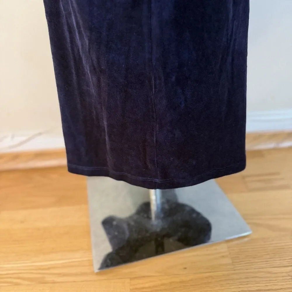 Hanro $180 Long Sleeve Velour Sleepshirt Intense Blue XS Pullover Favorites Cozy